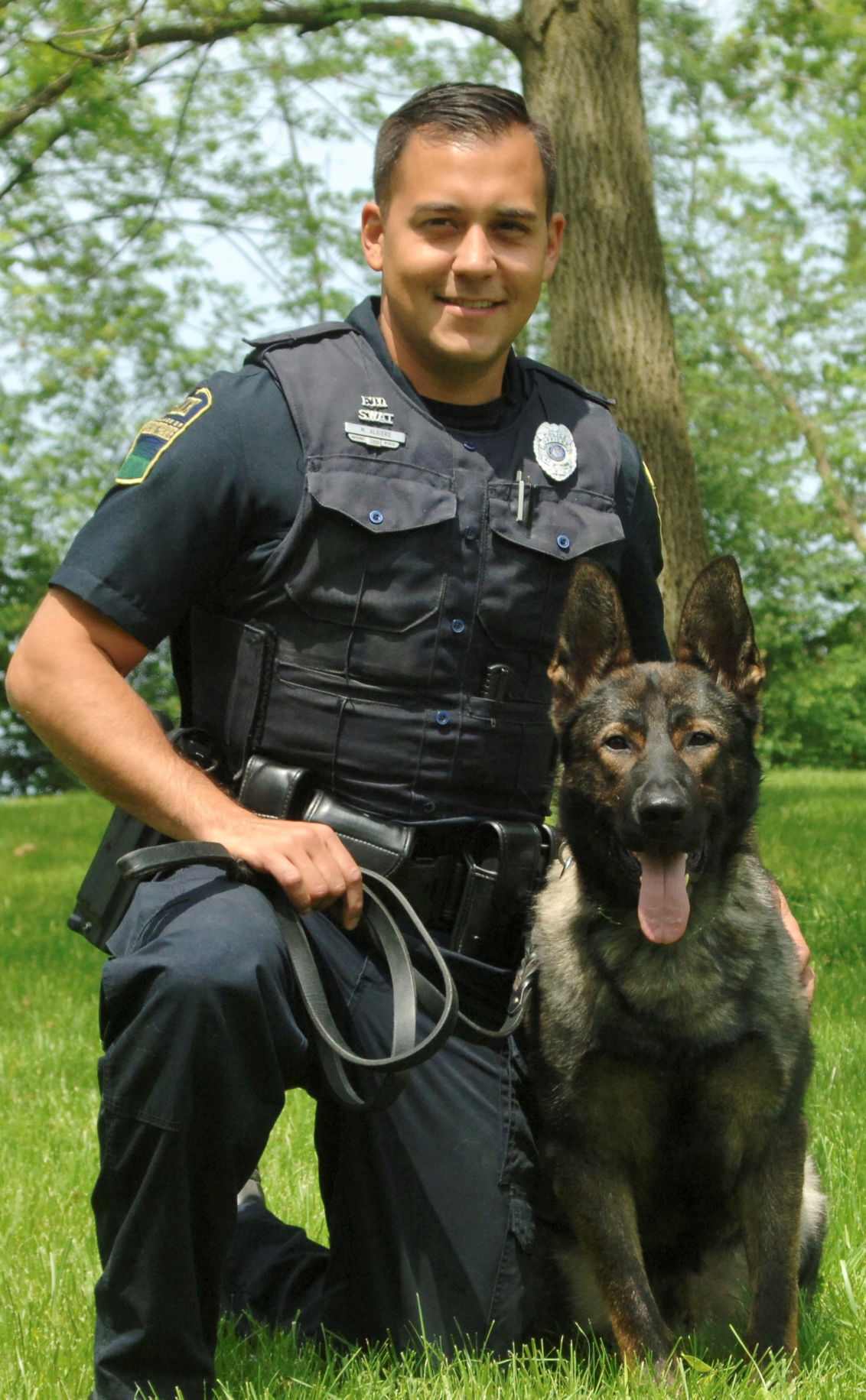 Pleasant Prairie Officer Mike Algiers and K-9 Chase